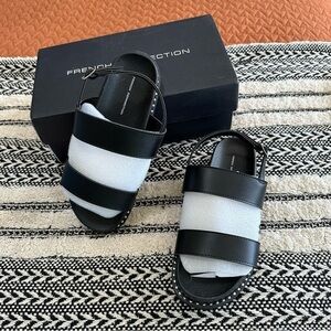 New in box French connection emery studded black sandals sz.6 US womens